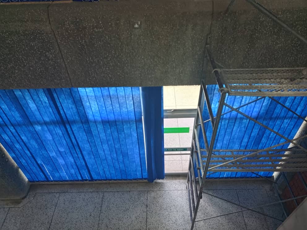 Bank of Zambia blinds installation — final result