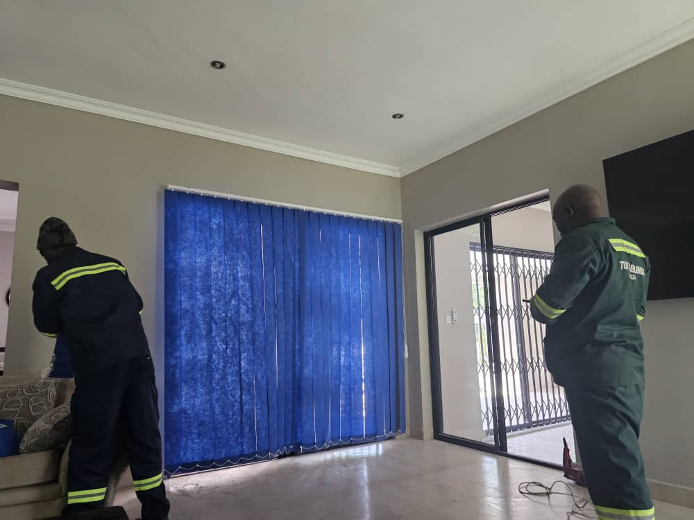 Bank of Zambia blinds installation — office fitting