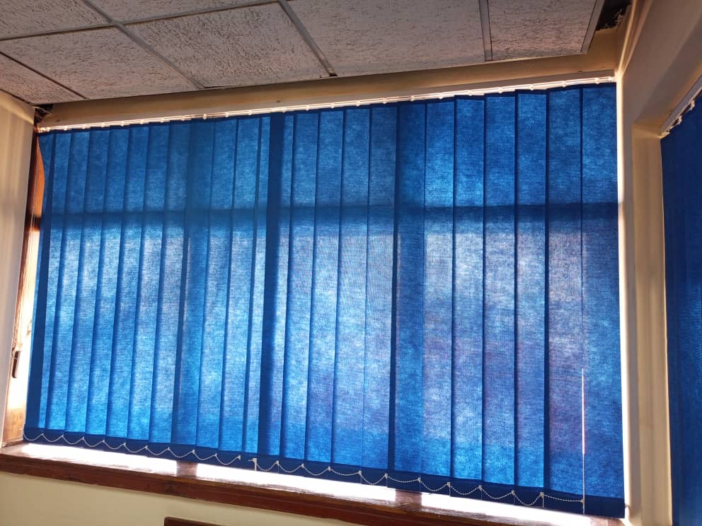 Bank of Zambia blinds installation — installation works