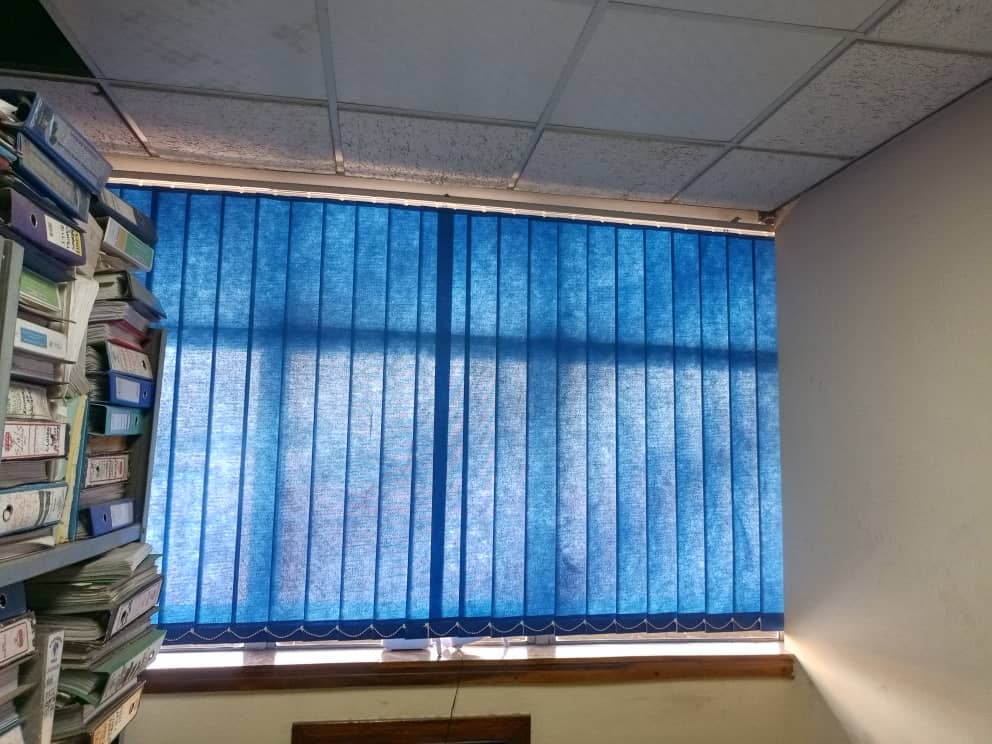 Bank of Zambia blinds installation — site progress